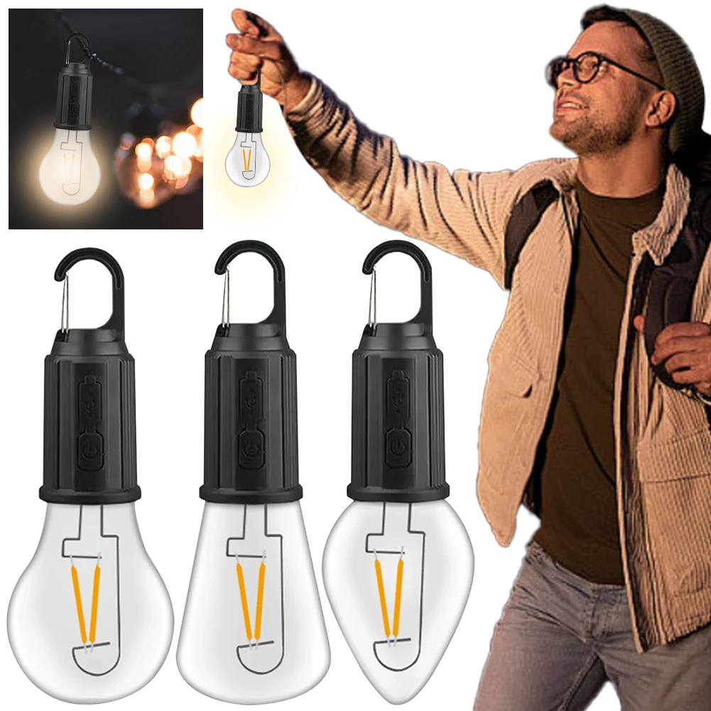 

Подвесные фонари для палаток с крючком, 400 мАч, уличный светодиодный гирляндный светильник, водонепроницаемый, зарядка типа C, 3 режима для пеших прогулок, спортивных развлечений