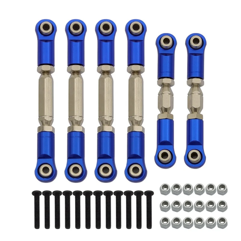 

Metal Tie Rods Linkage Links Set for 1/10 Arrma SENTON VORTEKS Big Rock RC Car Upgrade Parts,Blue