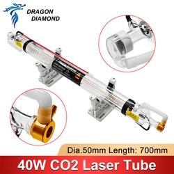 Dragão diamante co2 cabeça de metal tubo do laser 700mm diâmetro 50mm 40w lâmpada laser para co2 gravação a laser máquina corte