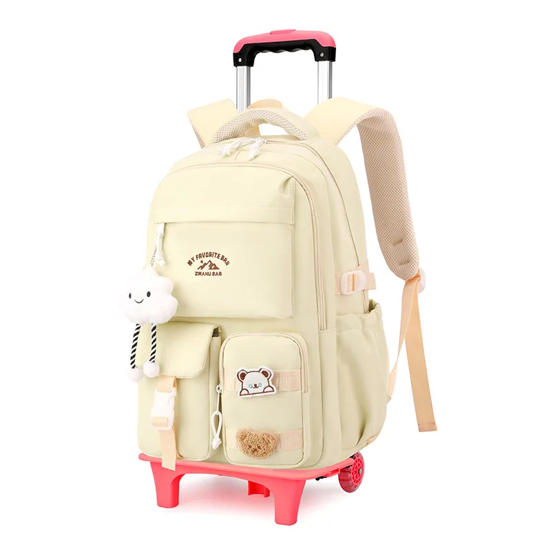 2025 NOUVEAU sac à dos à roulettes pour enfants Sac à dos scolaire à roulettes Sac à dos avec chariot d'école à roulettes Sac à dos pour enfants Bookbag pour filles