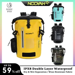 NOOYAH Waterproof Backpack Outdoor Sports Double-Layer Waterproof Bag IPX8 Dry Backpack 1000D Wear-Resistant Roll-Top Closure