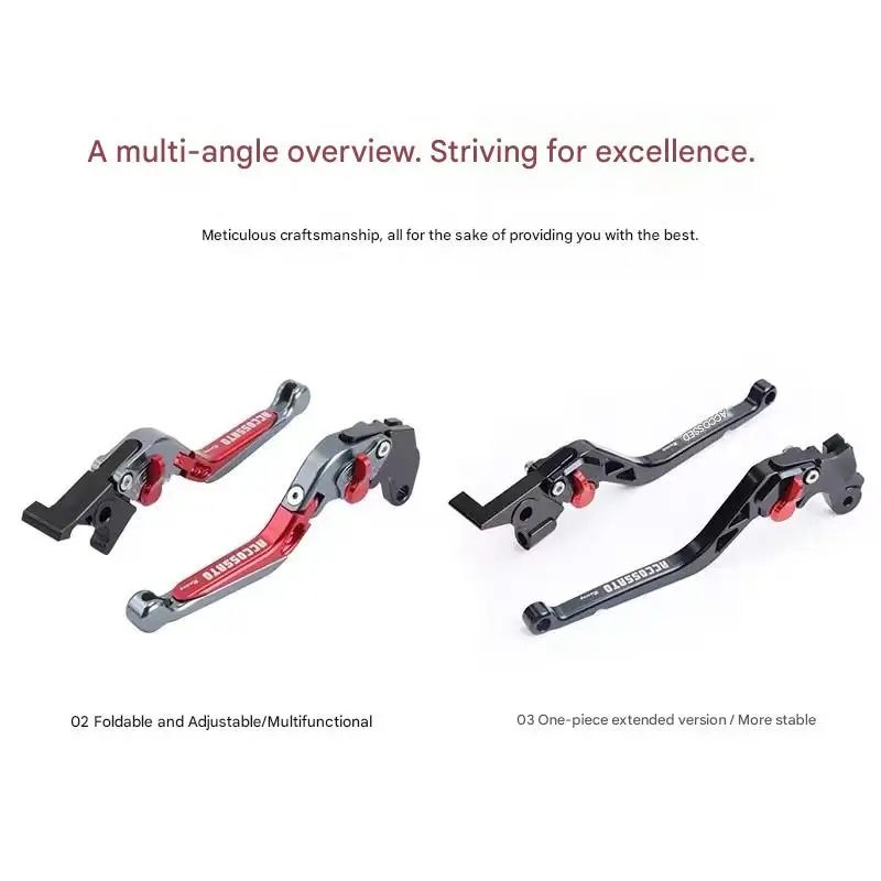 Brake and clutch lever for ZONTES 125U 125U1 all-aluminum unibody extended version and foldable and adjustable.