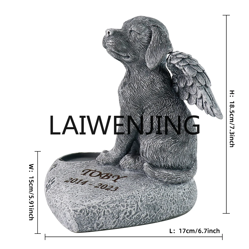 Dog Tombstone Pet Custom Shape Angel Love Candlestick Lettering Monument Memorial Resin Decorations