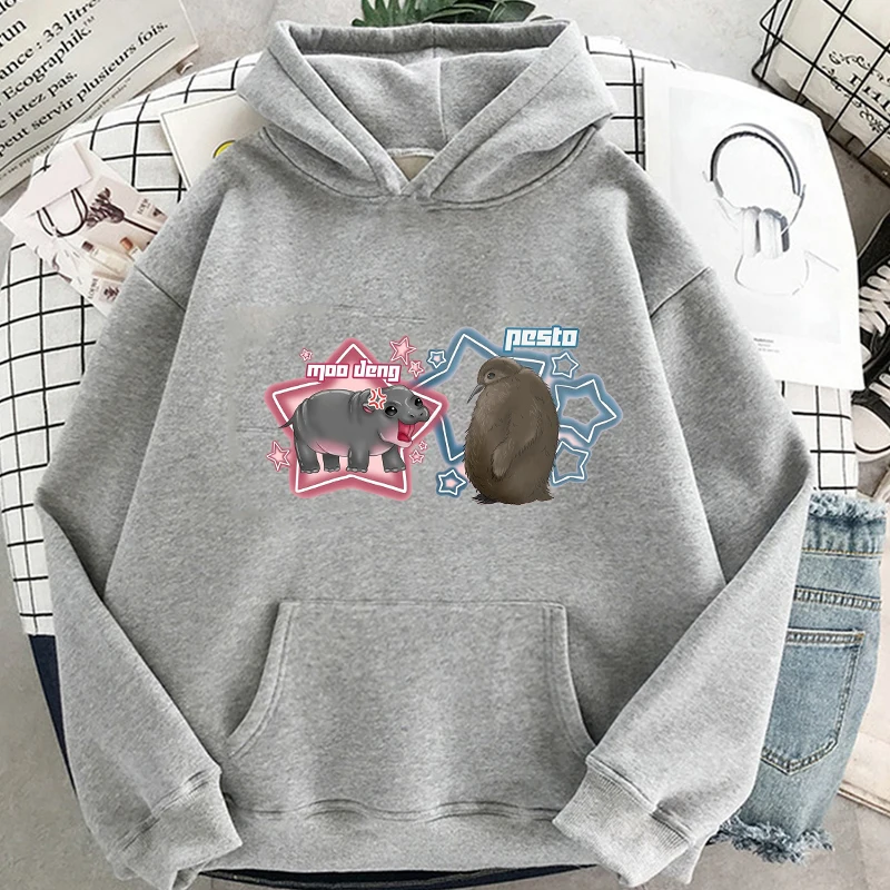 ตลก Pesto Penguin การ์ตูน Hoodie แฟชั่นผู้หญิง Harajuku กราฟิก Kawaii Hoodies Unisex ฤดูใบไม้ร่วงฤดูหนาวน่ารัก Pullovers เสื้อ