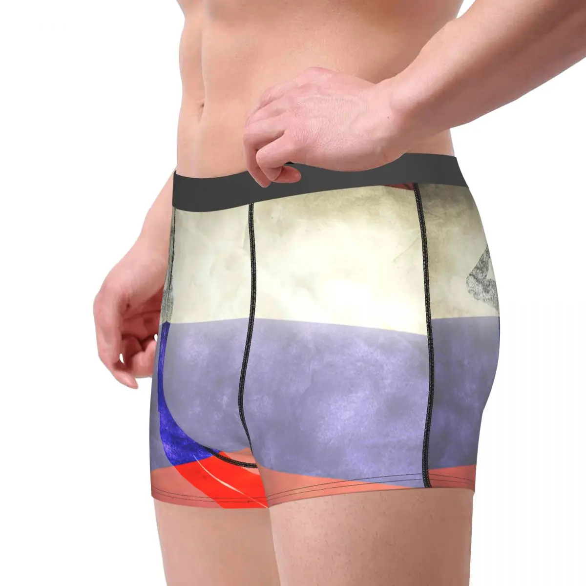 Russian Grunge Flag With Soldier Silhouette . Underpants Breathbale Panties Male Underwear Print Shorts Boxer Briefs