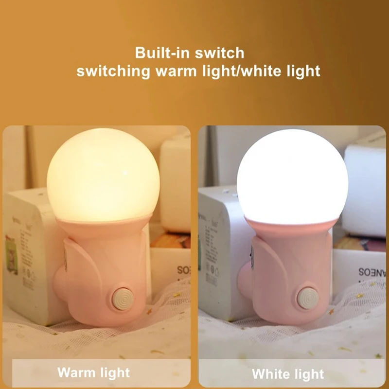 LED Night Lights Plug In Wall EU 2 Color Dimmer Bulb 220V Reading Night Lamp For Bedroom Eye Protection Lamp Baby Sleeping Light