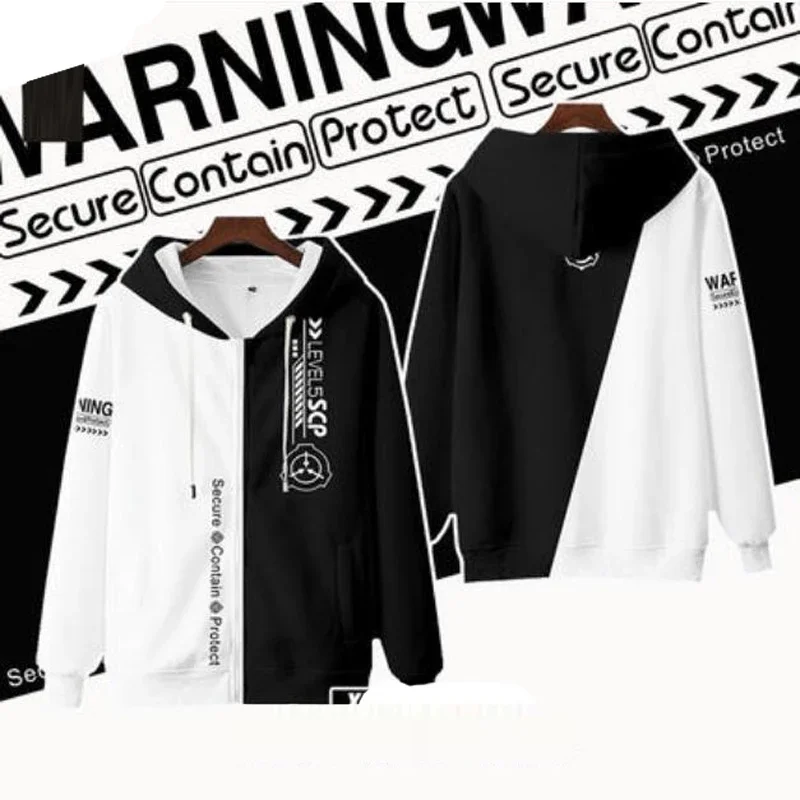 

SCP Secure Contain Protect Special Containment Procedures Foundation Cosplay Jacket Long Sleeve Hoodie Zipper Sweatshirt