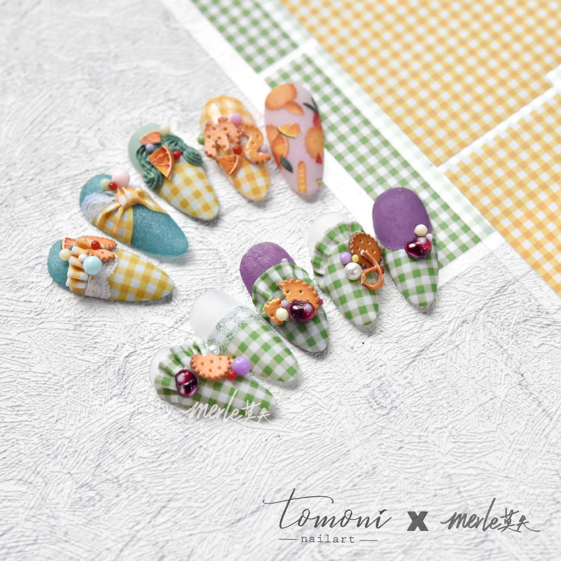 Pegatinas adhesivas de alta calidad para decoración de uñas, calcomanías de postre, galleta de helado de chocolate en relieve suave 5D, accesorios de calcomanías