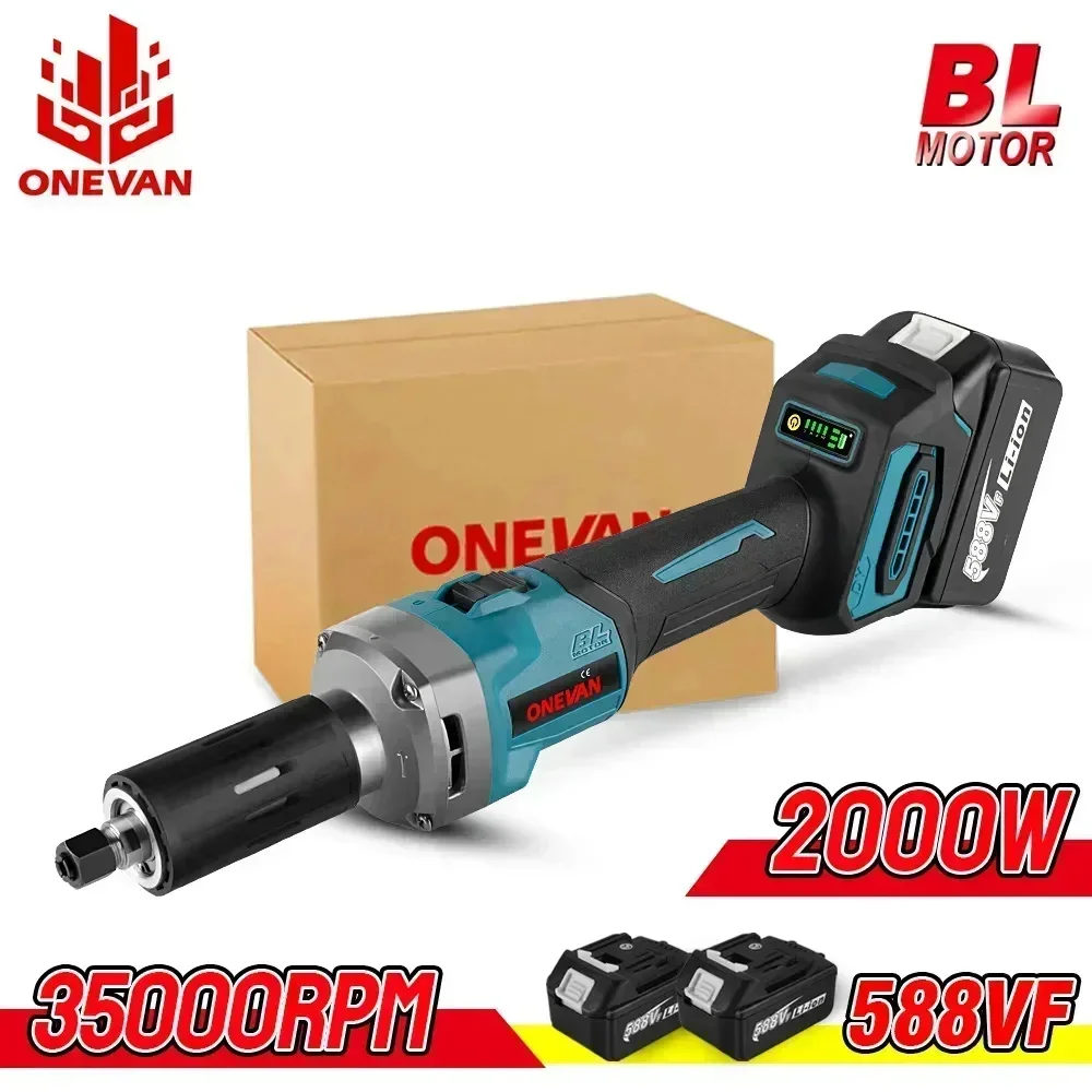 ONEVAN 35000RPM Brushless Electric Die Grinder 2000W Cordless 4 Gears Adjustment Polishing Rotary Tool For Makita 18v Battery