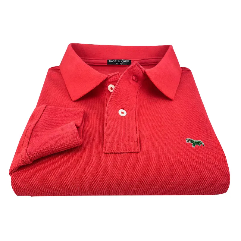 High Quality 100%Cotton Embroidery Small LOGO Mens Polos Shirts Casual Clothing Sportswear Long Sleeve Hommes Fashion Male Tops