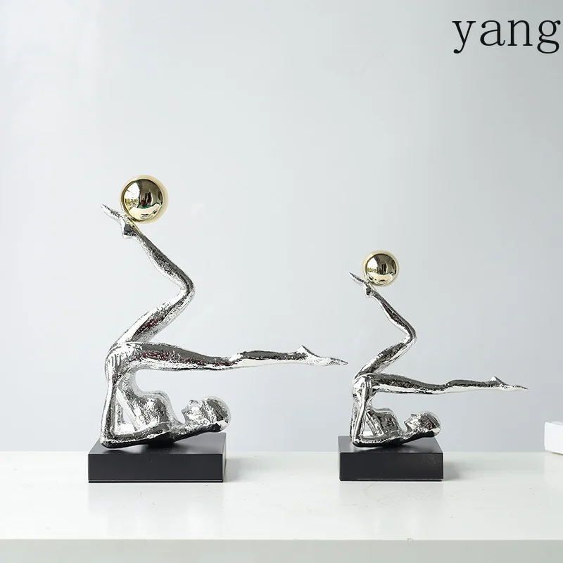 Handstand Gymnast Figures Statue Cast Iron Crafts Desk Decoration Ornaments Abstract Character Sculpture Room Aesthetics Decor