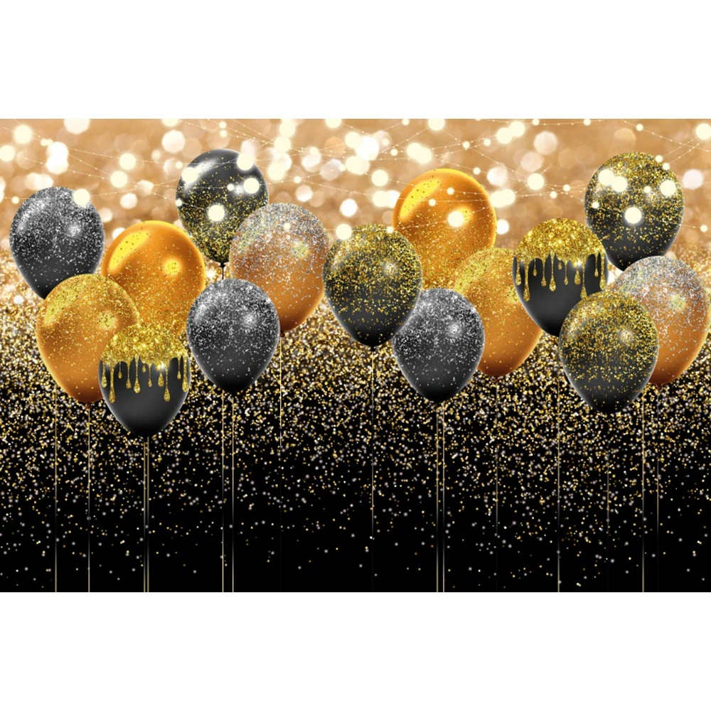 Gold Glitter Bokeh Photography Backdrop Black Golden Shiny Dot Birthday Party Baby Photocall Background for Photo Studio