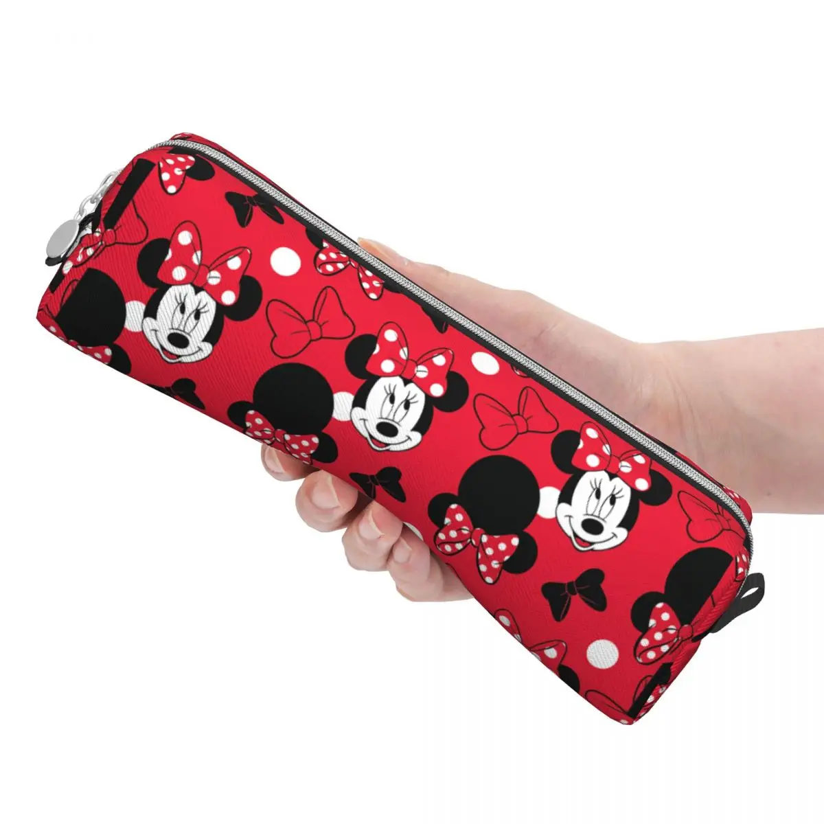 Creative Red Mickey Minnie Bowtie Pencil Case Pencilcases Pen Box for Student Big Capacity Pencil Bags Office Gift Stationery