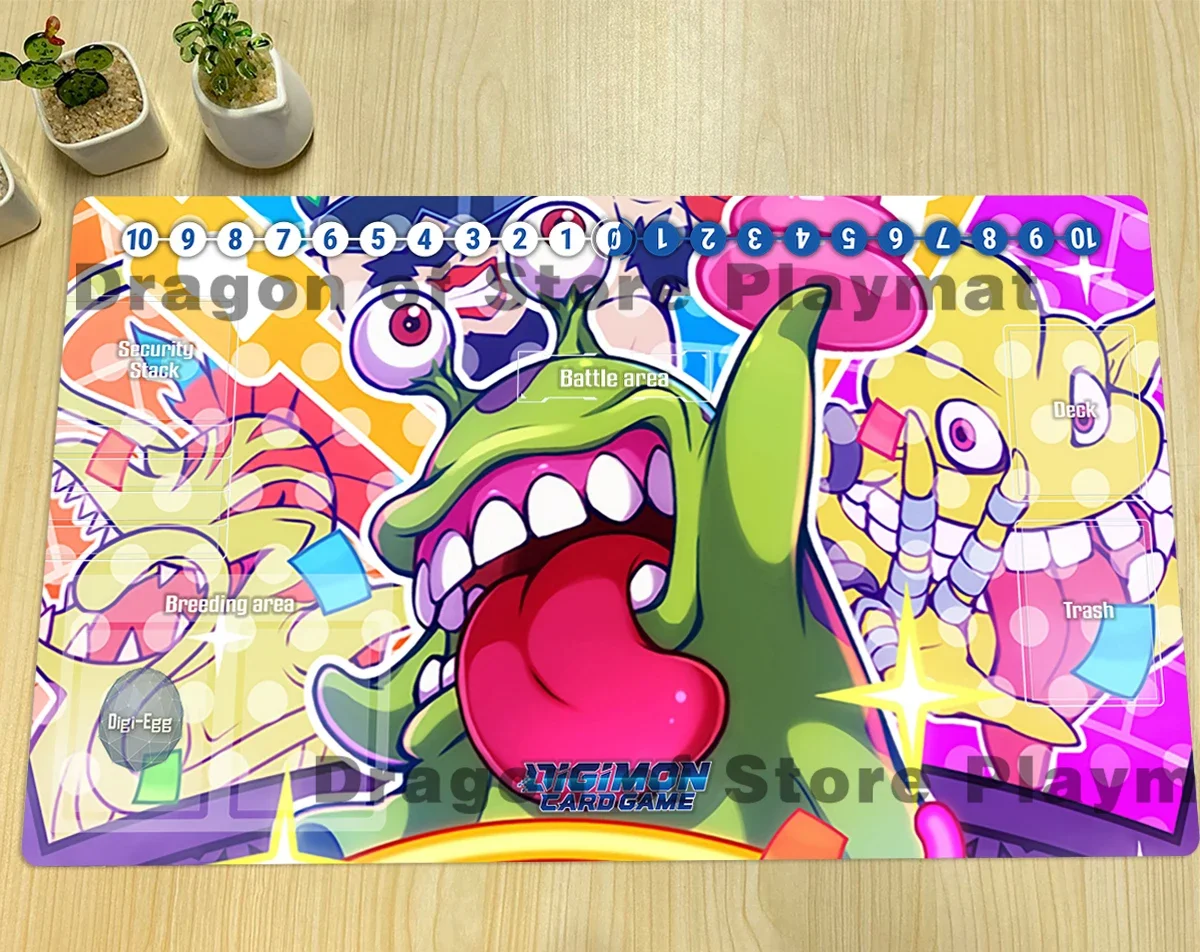 Digimon Playmat Numemon DTCG CCG Mat Scumon Board Game Mat Trading Card Game Mat Gaming Playmat Rubber Mouse Pad Free Bag