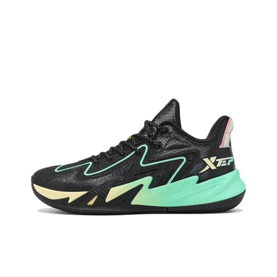 chaussures-de-basketball-basses-xtep-antiderapantes-amortissantes-et-resistantes-a-l'abrasion-pour-hommes-noir-et-vert-977219120003