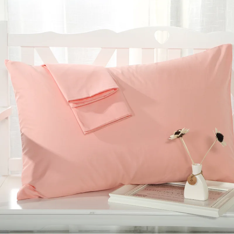 1pcs Pure Cotton Pillowcase Soft Decorative Pillow Case Pillow Cover Solid Color Pillowcases Multi-color Optional