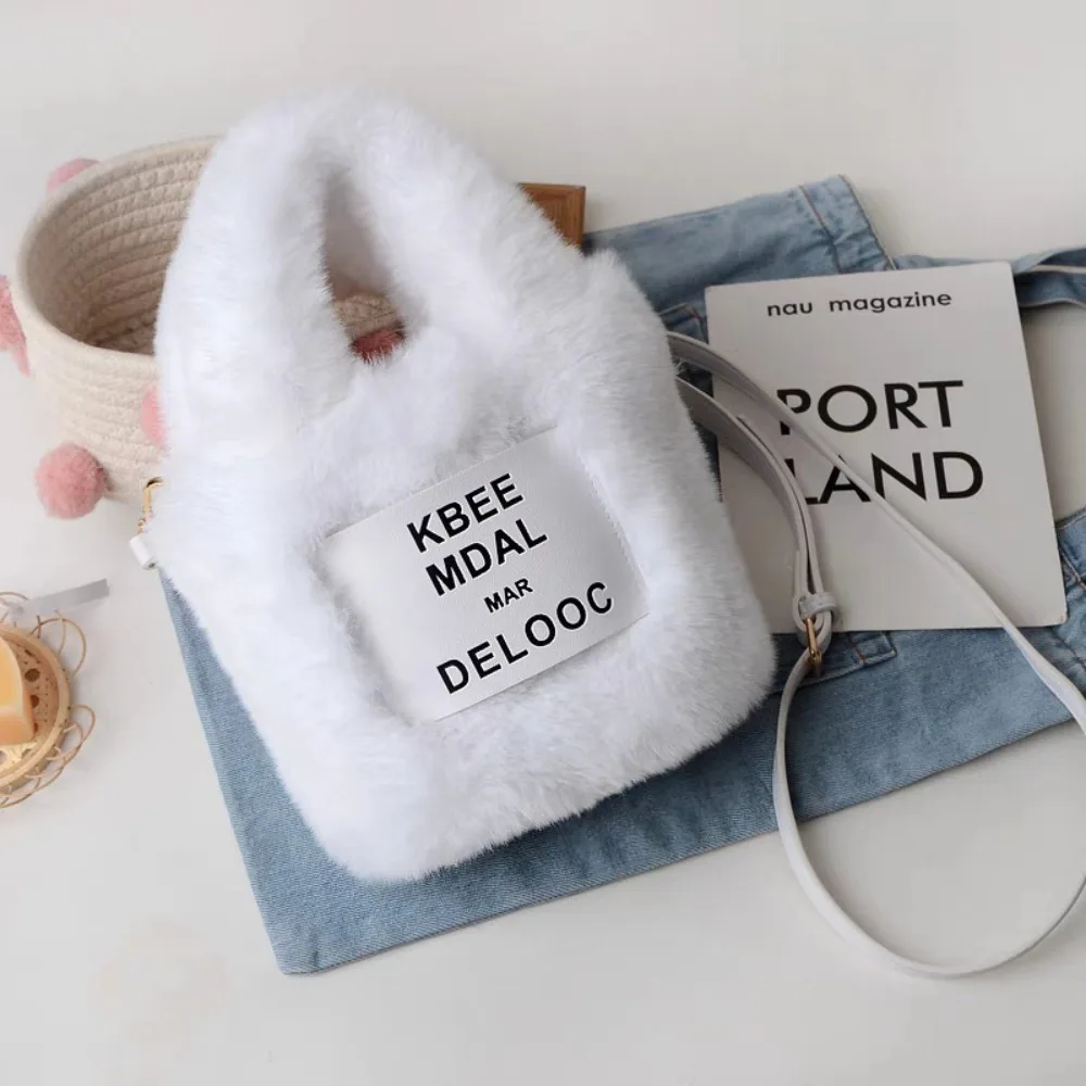 High Grade Texture Bucket Bag Casual Soft Fluffy Shoulder Bag Women Bag Women
