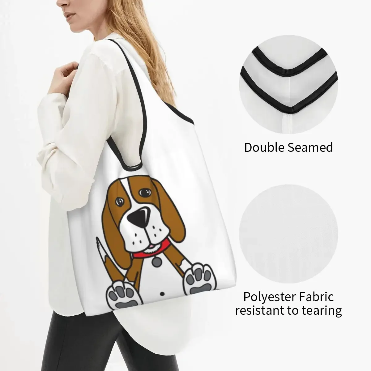 Beagle Rescue Victoria Merch! Bolsa de compras portátil Bolsa de compras reutilizável Bolsa de compras Bolsa de ombro