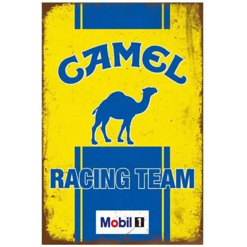 Camel Racing Team Tin Sign Retro Motorsports Garage Man Cave Wall Decor-aluminum