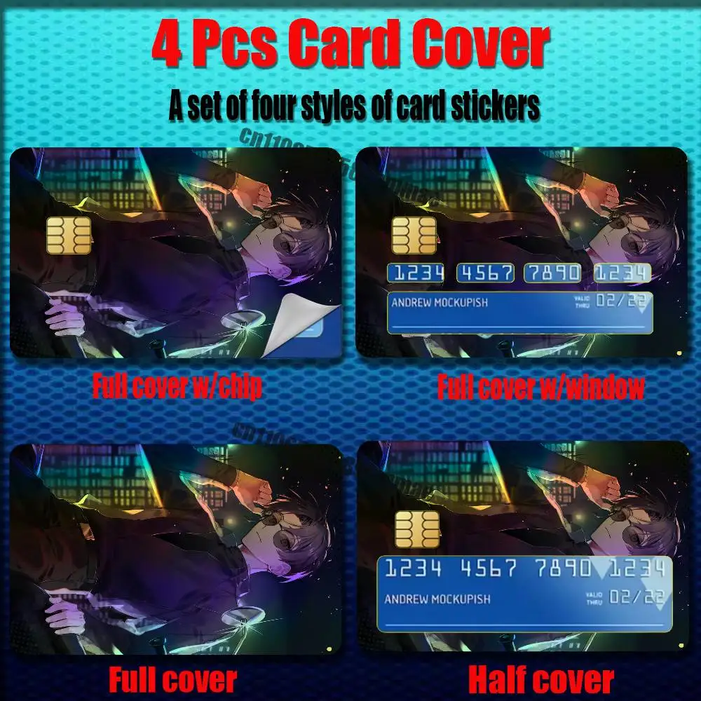 For Idols of Starlight Otome Credit Bank Sticker ID Access Card Cover Skin Rainbow Color Laser Stickers Film