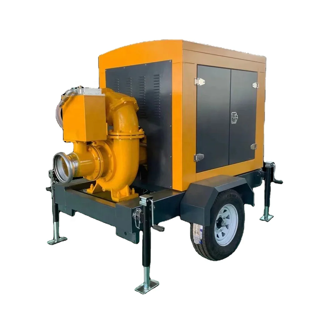 Bomba de esgoto de auto sucção de cabeça alta para irrigação de terras agrícolas e drenagem de peixes de 6 polegadas