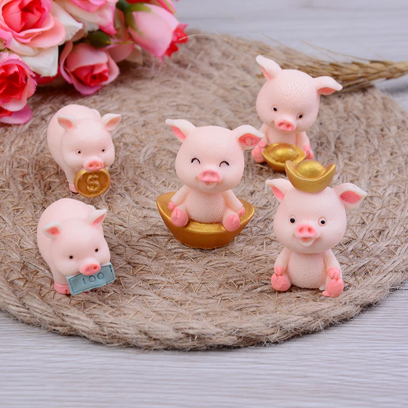 

5pcs/set Cute Pig Miniature Animal Garden Decoration Diy Fairy Garden Decoration