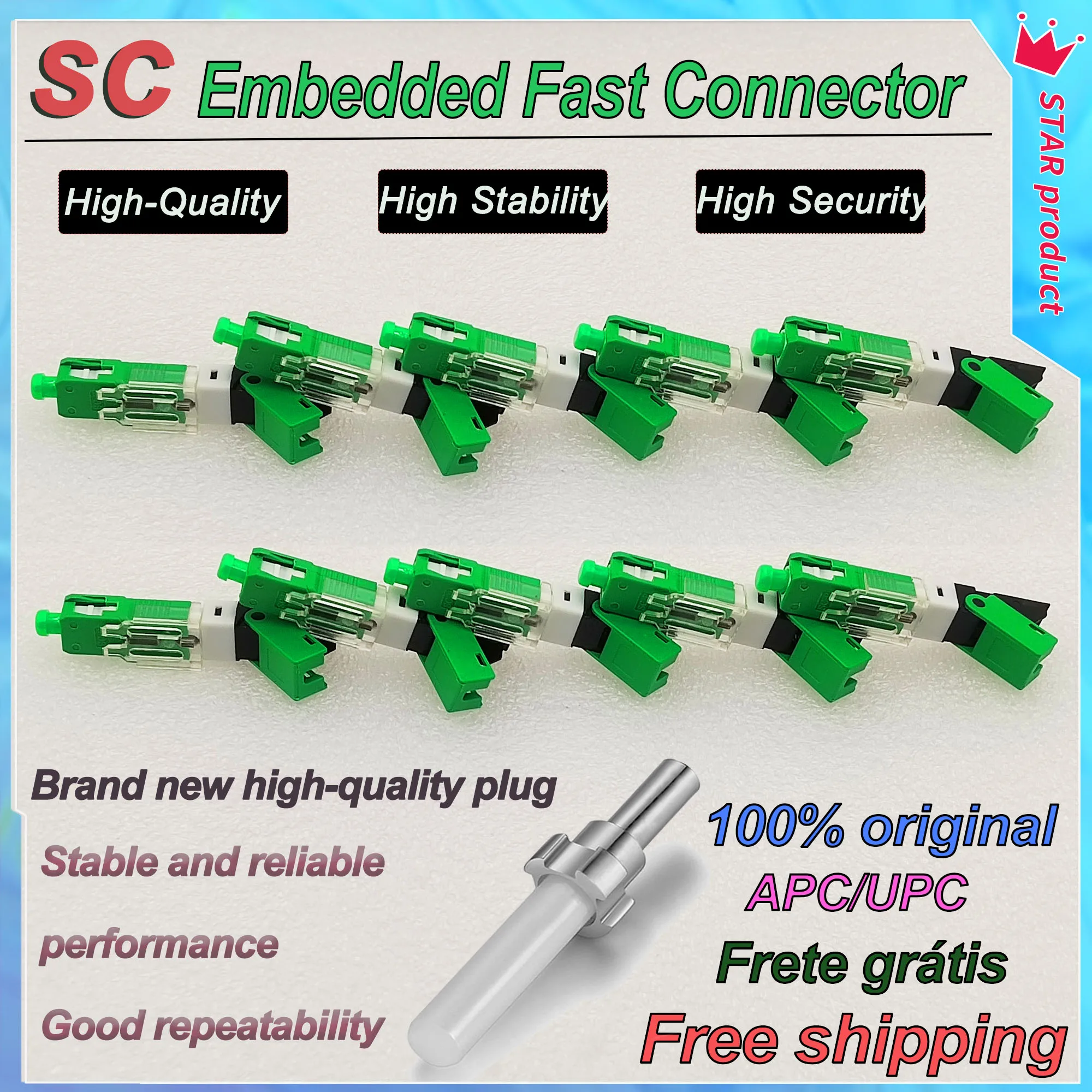 

High-quality ESC250D SC APC Fiber Optical Quick Connector FTTH SC UPC Single-Mode Optic Fast Connector Kit Communicate Tools