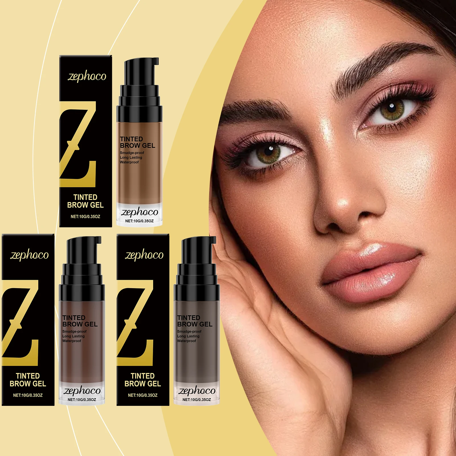 Zephoco Getinte wenkbrauwgel Waterdichte en zweetbestendige make-up Matte wenkbrauwstyling Lichtgewicht natuurlijke wenkbrauwtintgel Cosmetica