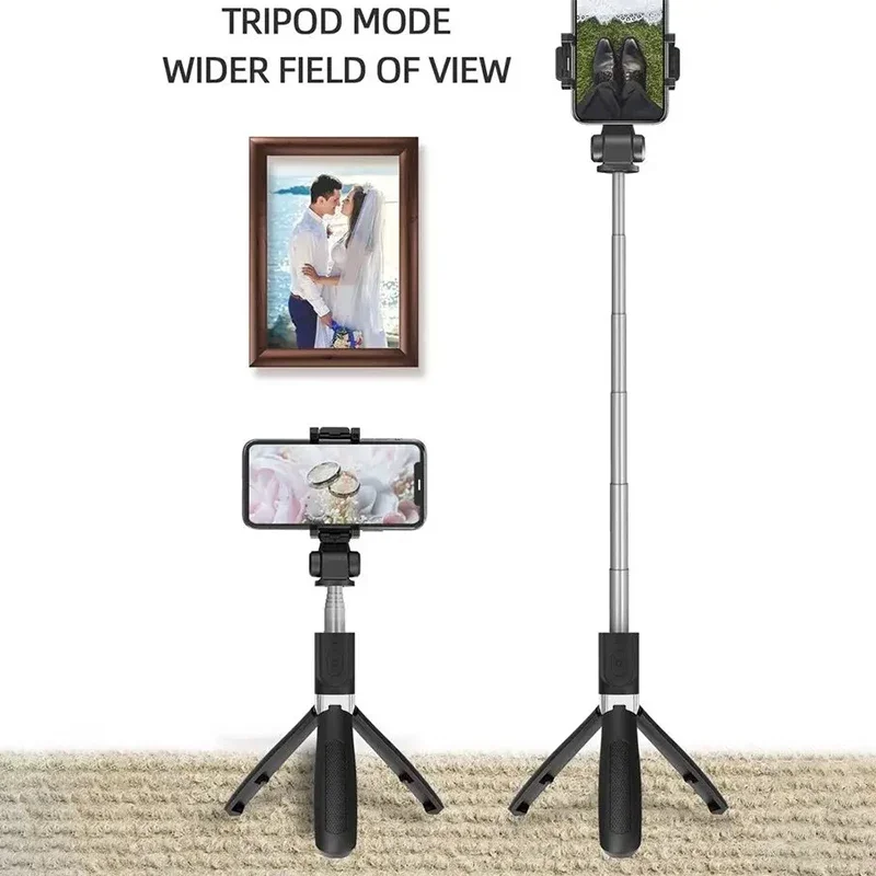 H1 Wireless Bluetooth Selfie Stick tripod monopod stand Phone holder for Outdoor travel 3 IN 1 image 2