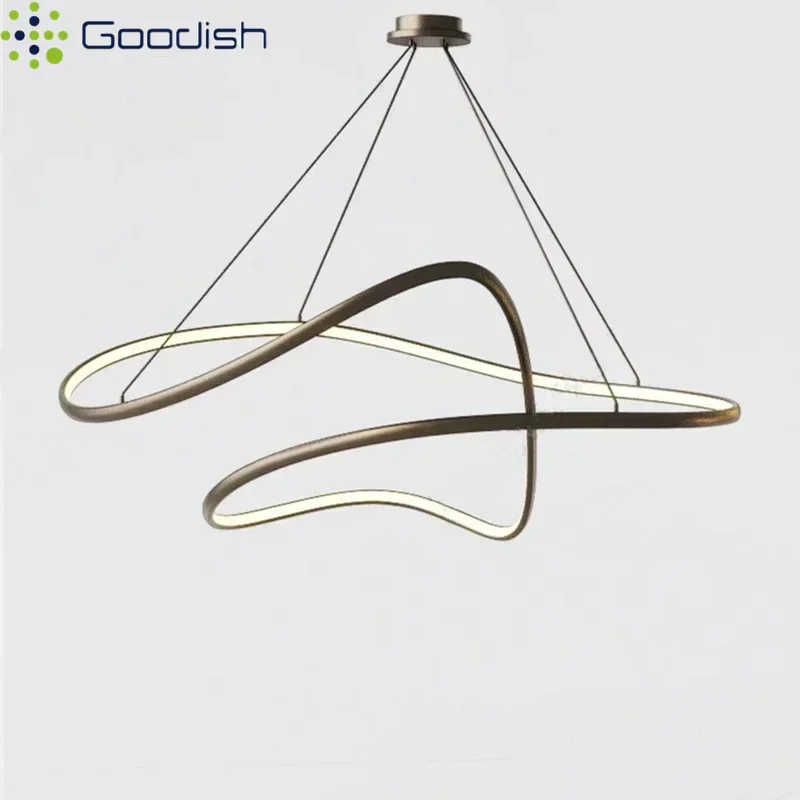 Simplicity Fashion Nordic Metal iron snake winding LED Pendant Lights Lustre Plated Lamps for Living Room Decoration Chandeliers