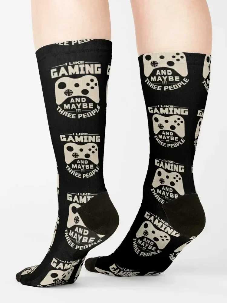 I Like Gaming And Maybe Three People - gaming lover Socks Toe sports hockey cute christmas gifts Socks For Girls Men's