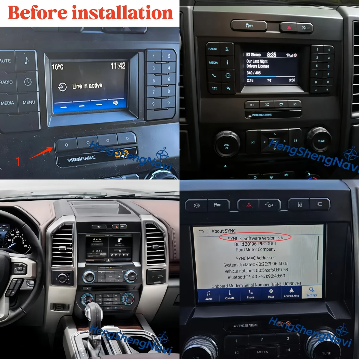 Android 13 14.4 Inch HD Car Radio GPS Navigation Multimedia Player For Ford F150 F250 F350 2015 2016 2017 2018 2019 2020 2021
