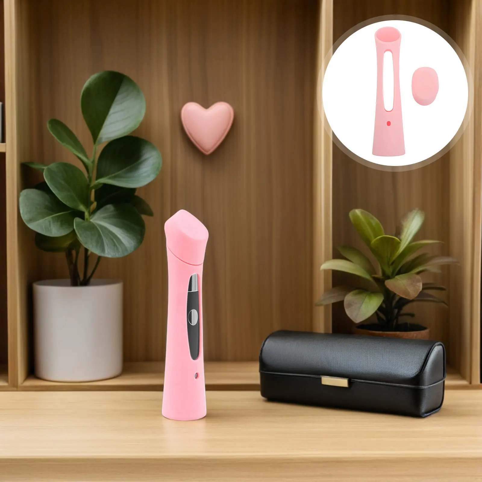 Silicone Protective Case Compatible Beauty Device Pink Reusable Shock Resistant Elastic Skincare Tool Cover Sleeve