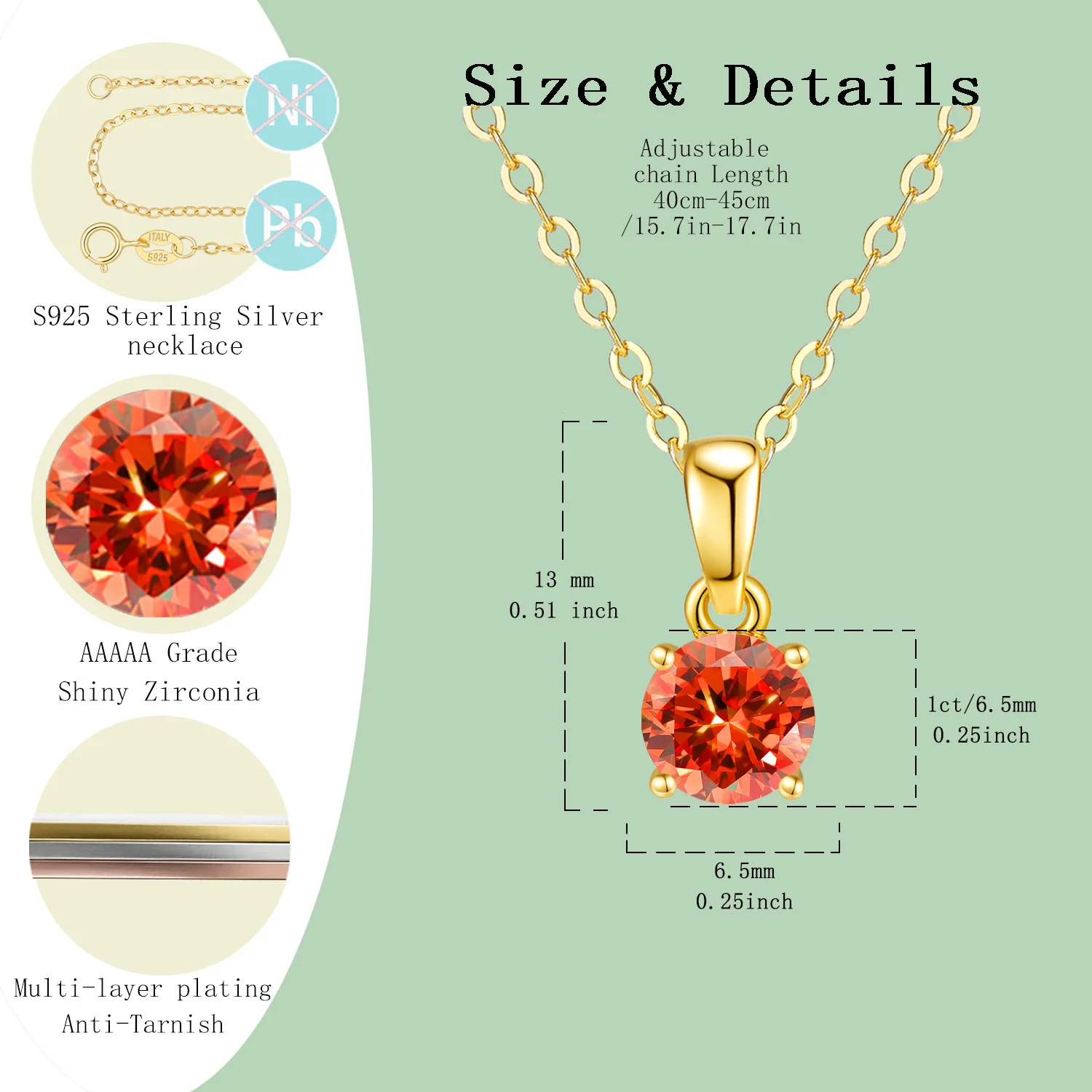 

LAMVOICE Ожерелье с цирконием 1 карат, ожерелье из стерлингового серебра S925, ювелирные украшения для женщин, на День святого Валентина, подарок для дочери