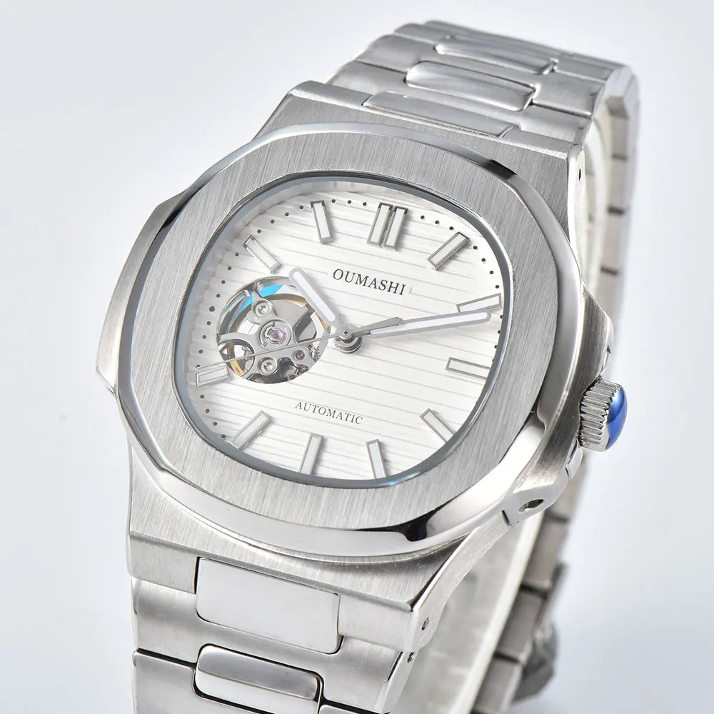 43mm watch NH38a automatic mechanical movement Hollow Watch Stainless steel shell sapphire glass waterproof watch