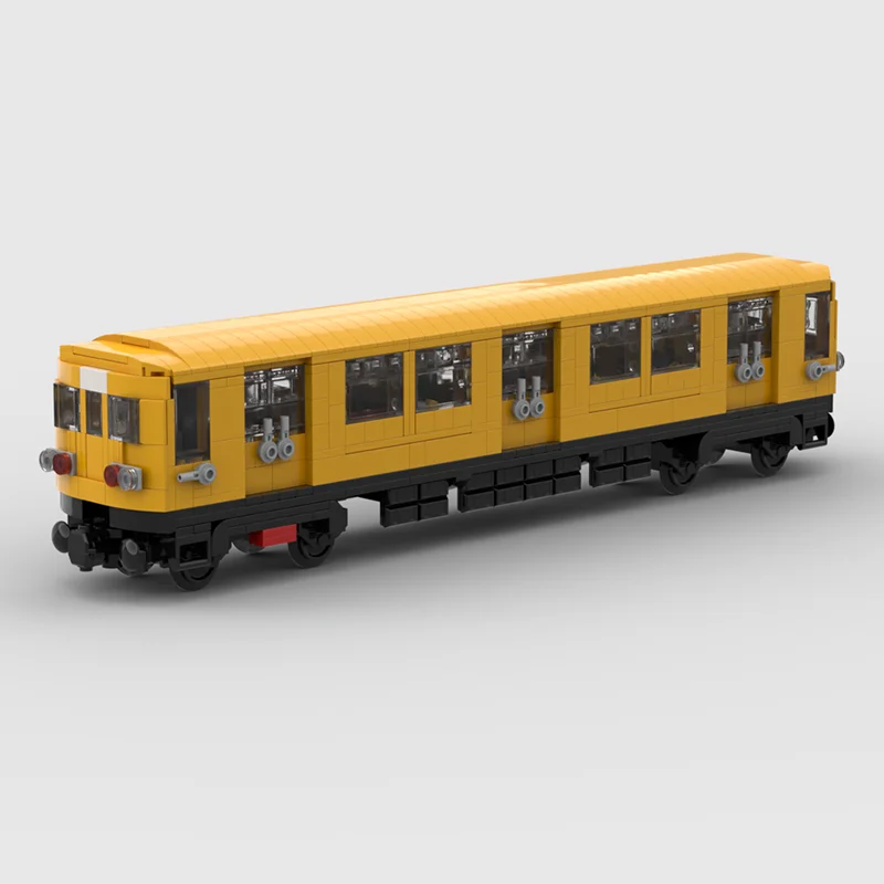 NIEUWE 884 STUKS Creatieve Gele Metro Trein Technische Bakstenen Aanpassen Model Display Blok Speelgoed Voor Kinderen DIY Montage Verrassingsgeschenken