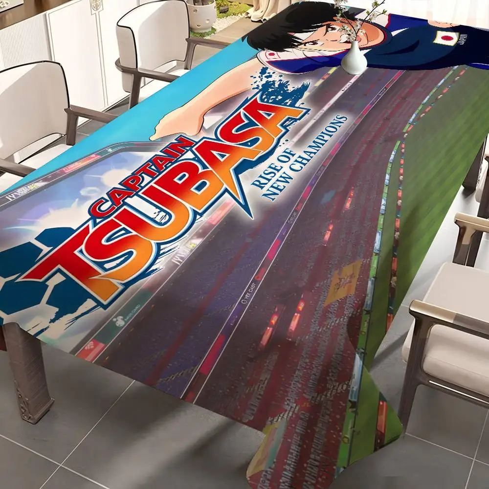 Captain T-Tsubasa Soccer Rectangular Tablecloths Washable Wedding Party Kitchen Dining Living Room Birthday Decoration Table