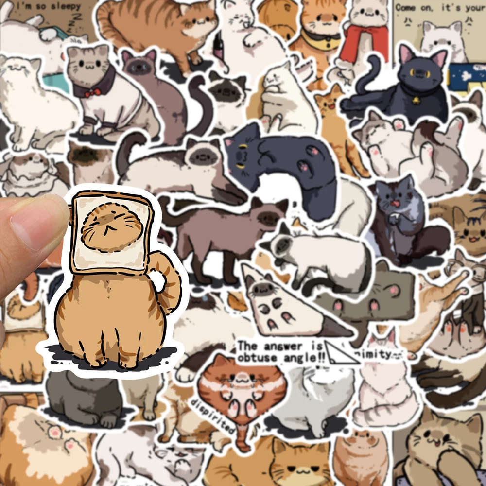 10/30/50pcs Vintage Animal Cats Funny MEME Stickers for Kids Cute Decorative Stationery Laptop Planner Retro Kids Sticker Toys