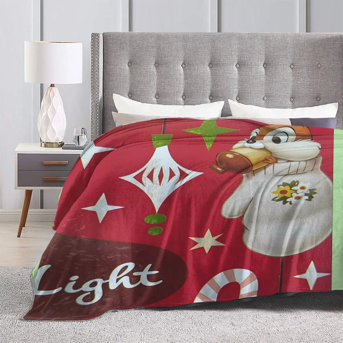 Soft Blanket Camping Chip 'n' Dale Throw Blanket Christmas Flannel Bedspread For Couch Bed Graphic Sofa Bed Cover