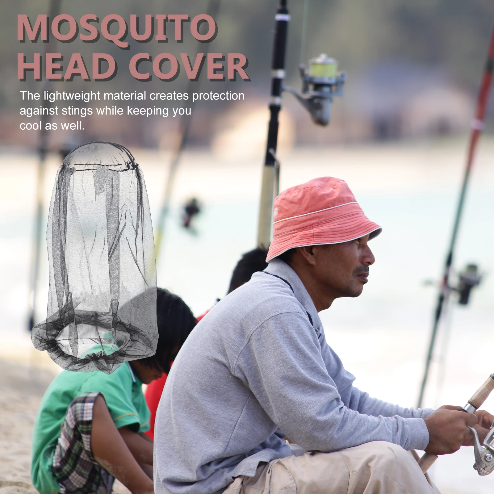 

2 Pcs Bee-proof Hat Head Mesh Hats Outdoor Garden Insect Netting Polyester Cover Mosquito Net Hat Insect Head Net Fishing