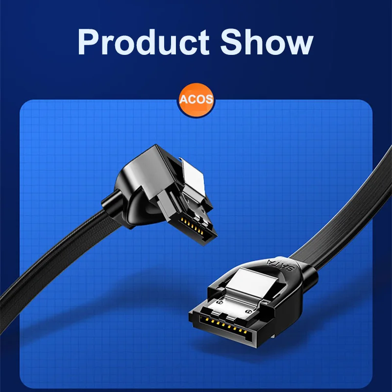 SSD HDD SATA 3.0 III Data Cable to SSD HDD Hard Disk Drive Cord Sata3 Straight Right Angle 6Gb/s for MSI Gigabyte Motherboard