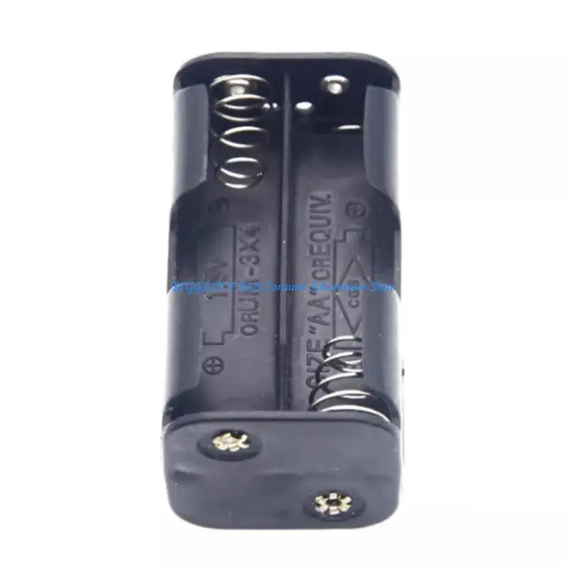 

Lightweight Black Plastic Box 4xAA Battery Holder 9V Enclosures Simple Installation Case Suitable for Remotes Control