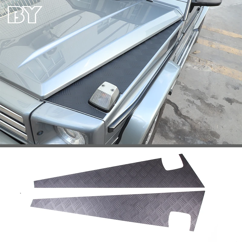 

1pair Aluminum Alloy Car Hood Protection Panel Stickers For Mercedes Benz G Class W463 2004-2018 Auto Styling Accessories