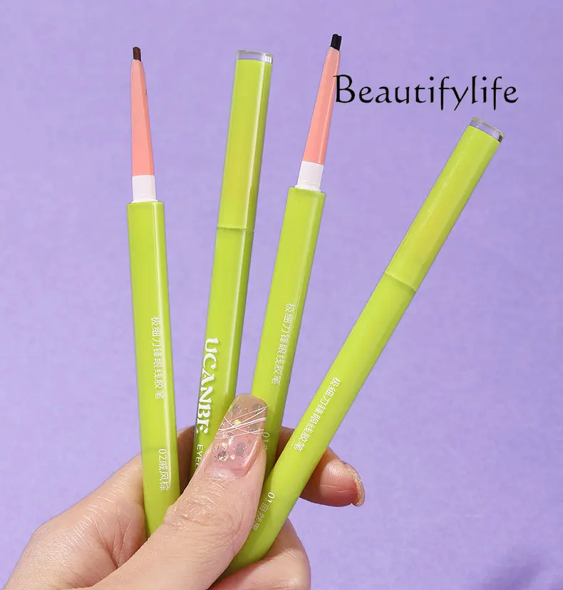 Delicate eyeliner pen, extremely fine flat head, waterproof and long-lasting, non-smudging aegyo sal new high-end sense