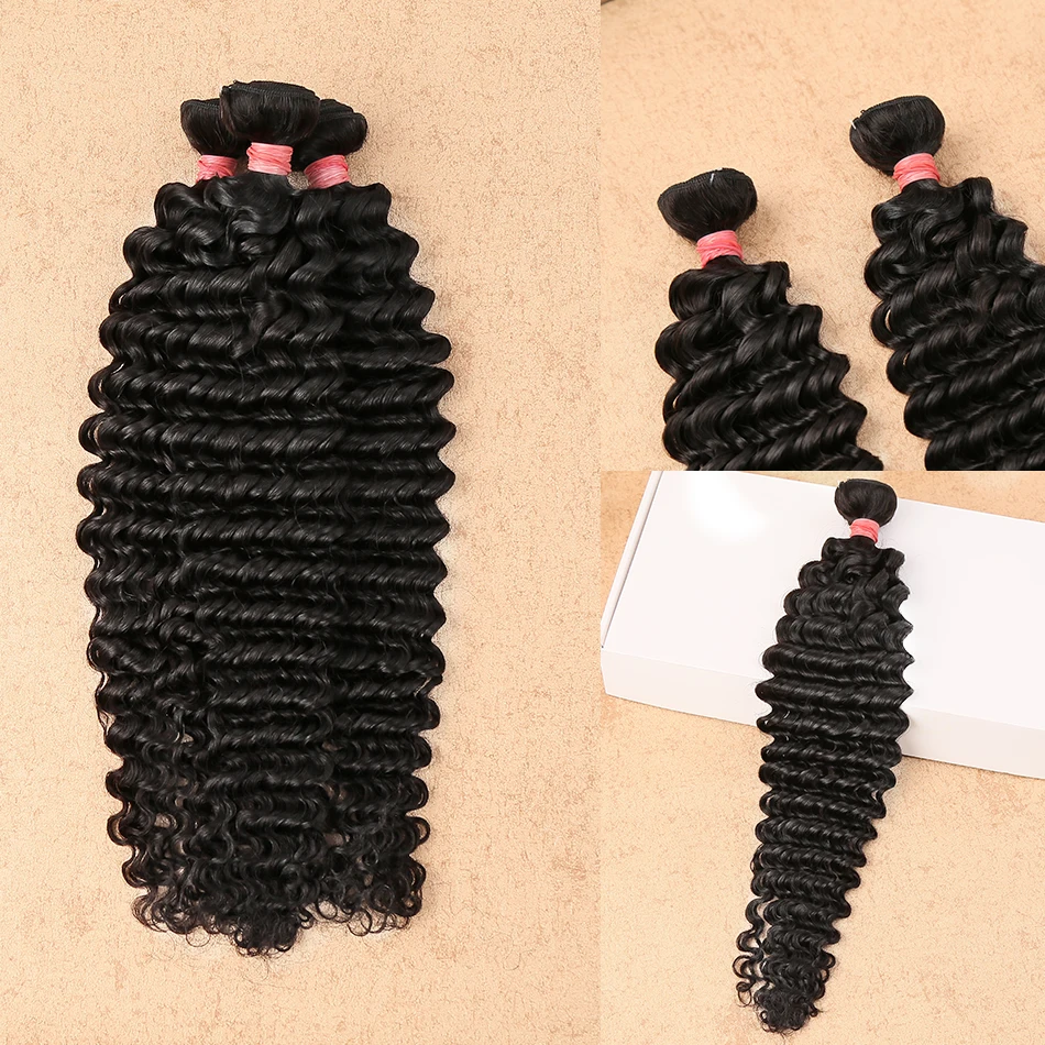 Addictive-Bundles de cheveux humains Deep Wave, Water Curly Weaves, Aadt Brésilien, Remy Hair, Offres en gros, 3 Bundle, 4 Bundle, 30 ", 40"