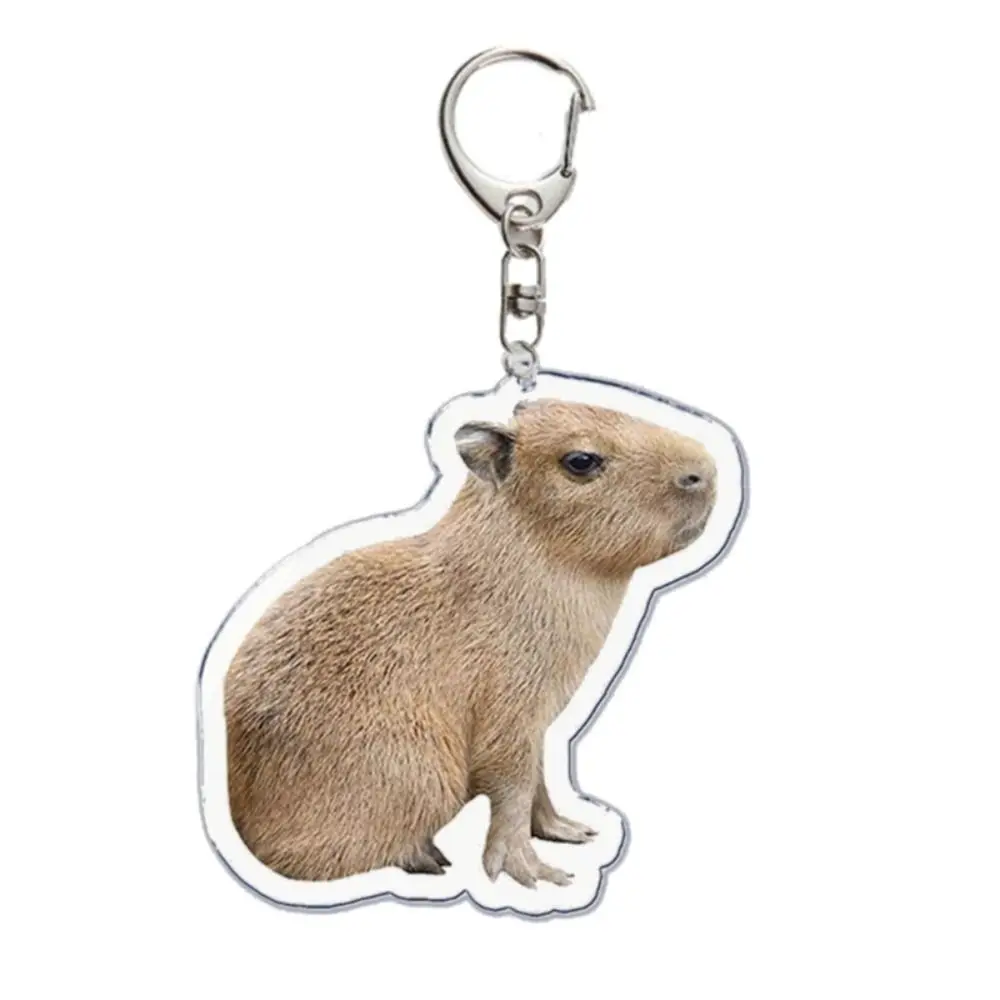 Llaveros de dibujos animados de capibara, llavero de capibara, llaveros de capibaras de animales acrílicos de resina, regalo bonito para niñas Kawaii