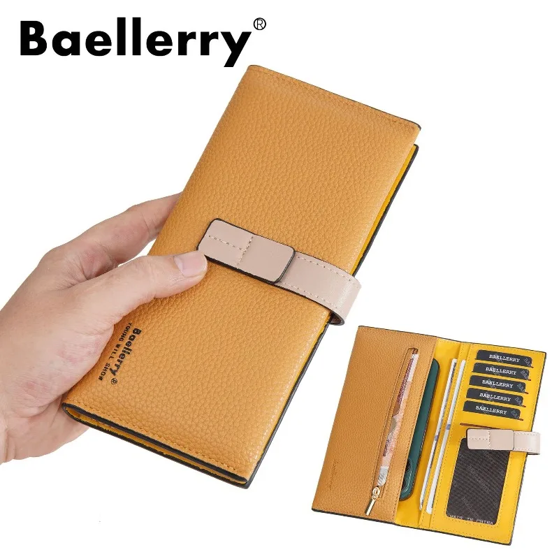 

Женский модный короткий кошелек Baellerry из премиальной искусственной кожи с карманом для телефона и отделениями для карт на молнии