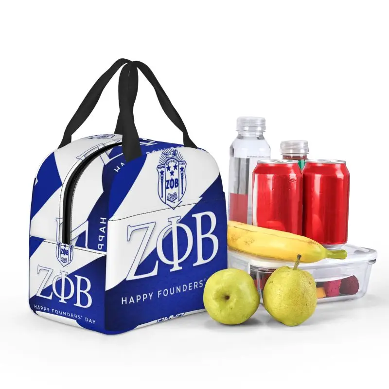 مخصص زيتا فاي بيتا اليونانية رسالة 1920 حقيبة الغداء المرأة برودة الدافئة معزول صناديق الغداء لمكتب الكبار #5