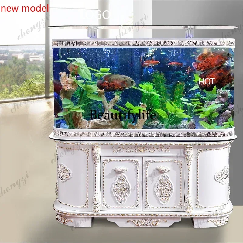 M138 Nordic Fish Tanks Aquariums Modern Arowana Office Originality Glass Aquariums Cabinet Multifunction Pet Products