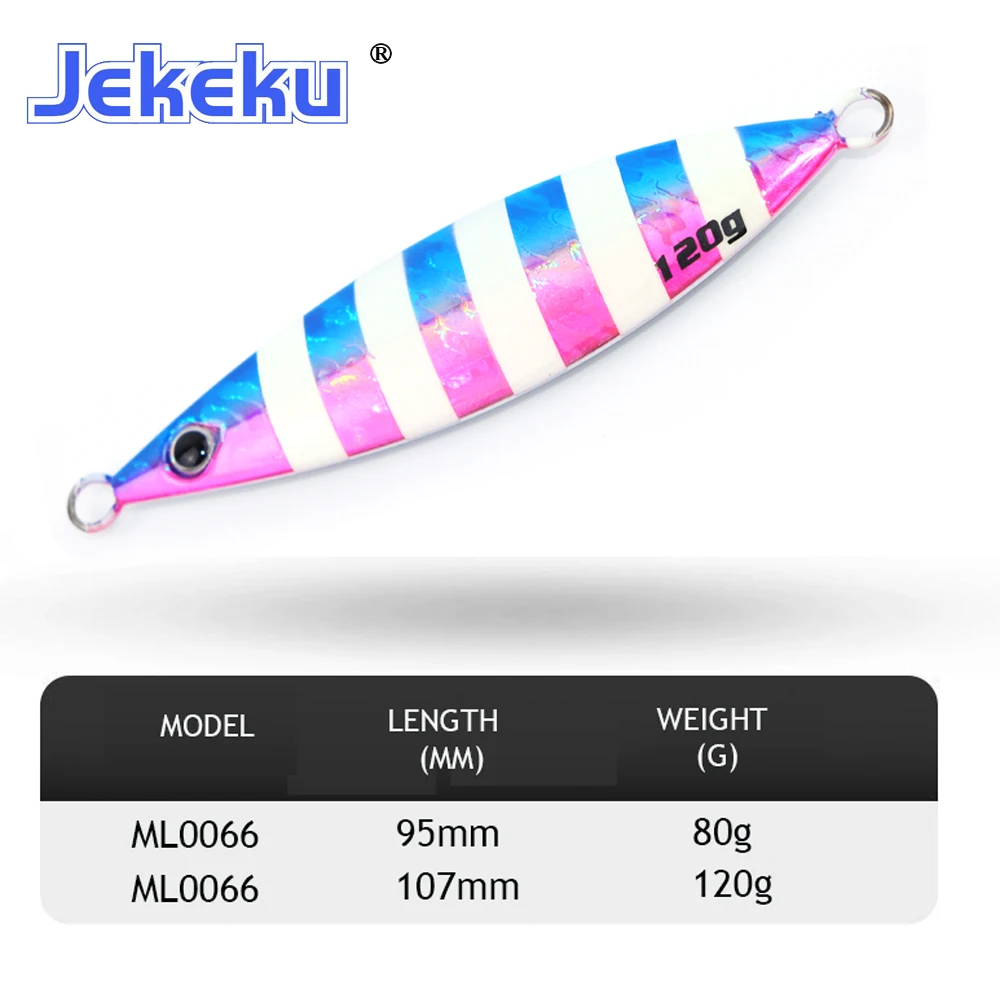 JEKEKU NEW  5pc Cast Metal Jig Spoon Lure  80g 120g  Jigging  Sea Bass Fishing Lure Artificial Bait Lead Minnow Lure